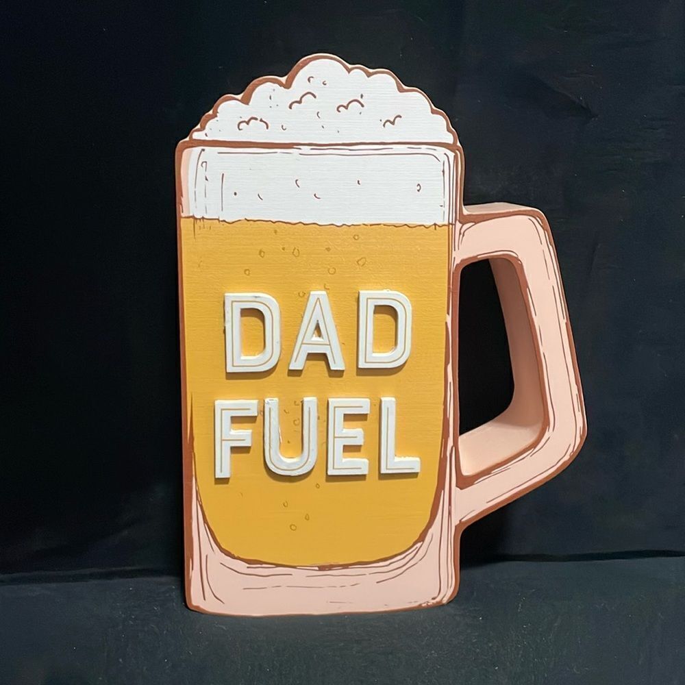 Dad fuel wooden Beer shaped desk decor office art cool Father’s Day gift